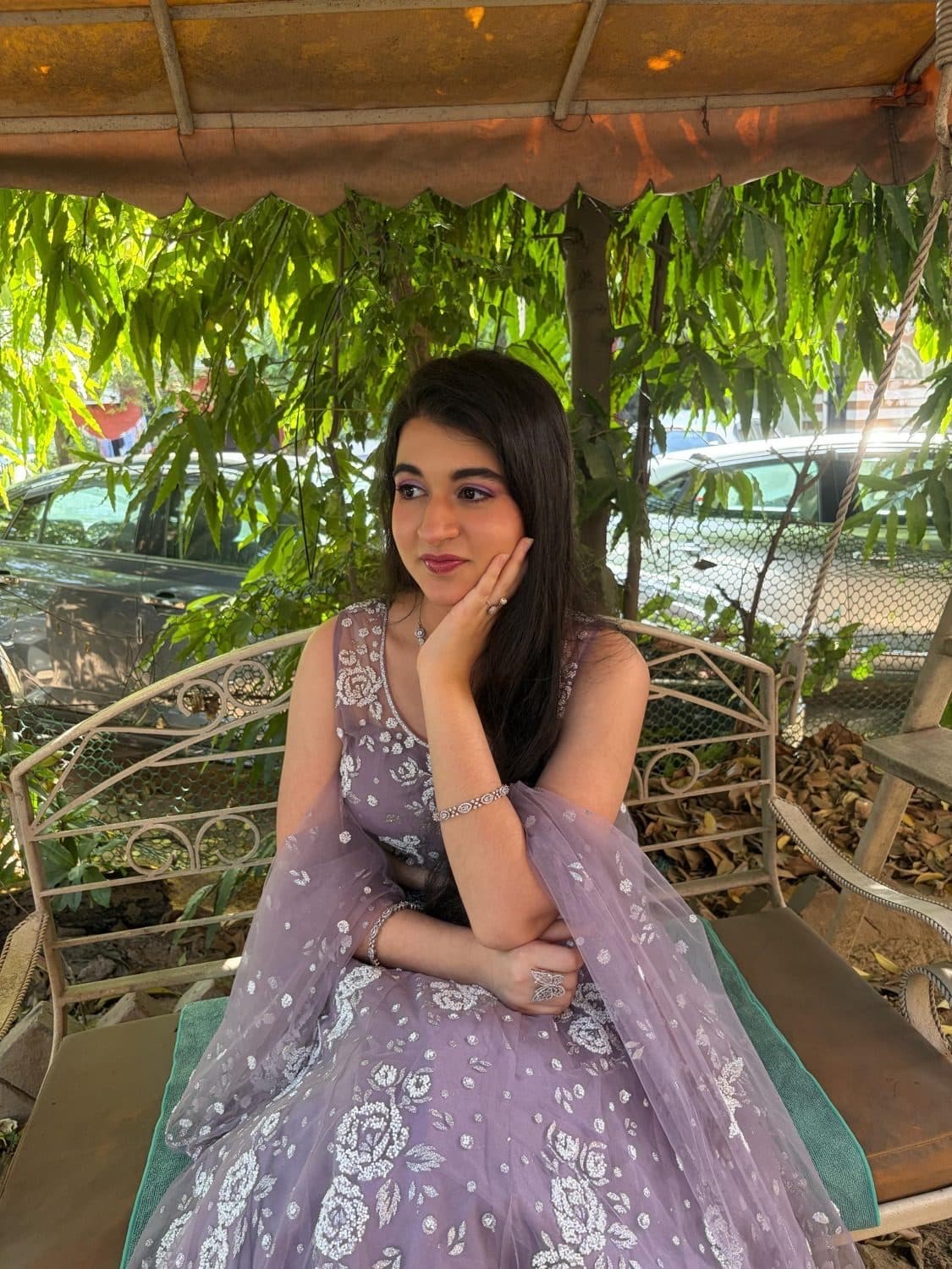 Engagement soft glam makeup with luminous, glowing skin by Priya Maleri